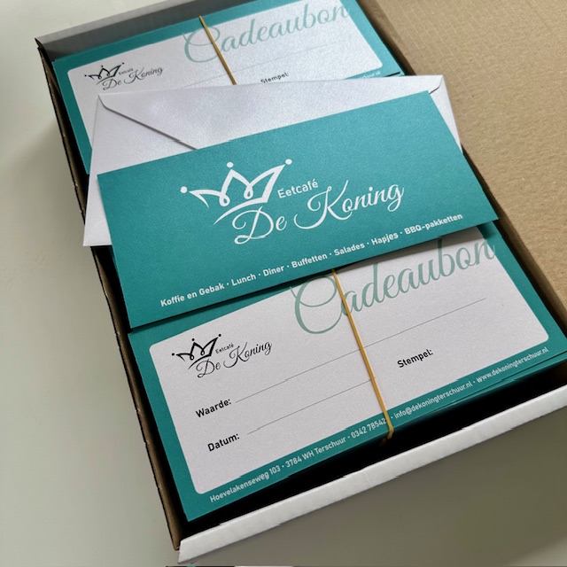 Cadeaubonnen ontwerp / drukwerp / De koning