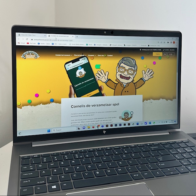 ontwerp website banner ambachten en speelgoed museum